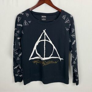 Harry Potter Deathly Hallows Crewneck Graphic Sweatshirt